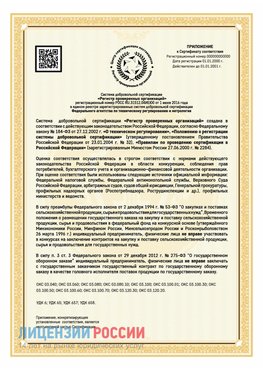 Приложение к сертификату для ИП Жигулевск Сертификат СТО 03.080.02033720.1-2020